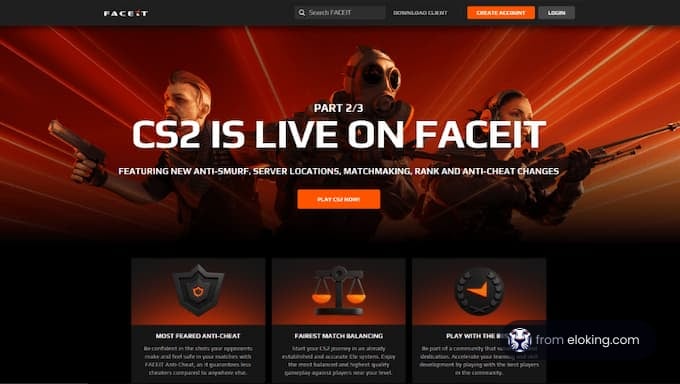 CS2 is live on FACEIT featuring new anti-smurf, server locations, matchmaking, rank, and anti-cheat changes.