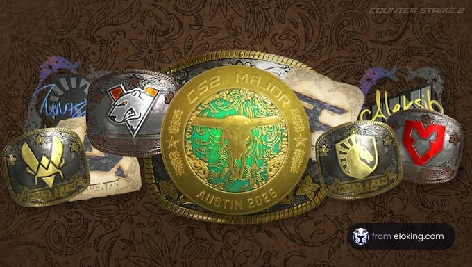 CS2 Major Championship Belt from Austin 2023 featuring team logos