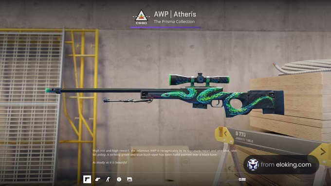CS:GO AWP Atheris from the Prisma Collection on display