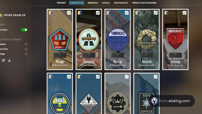 Competitive map selection in CS:GO