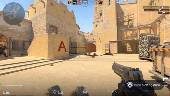 Intense gameplay scene from a competitive match in Counter-Strike: Global Offensive.