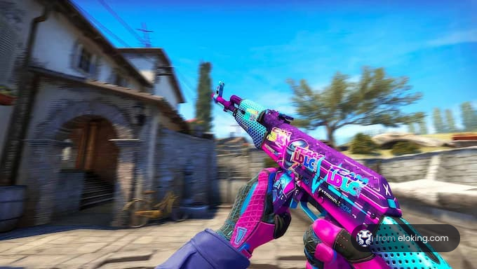 A vibrant AK-47 skin featuring colorful lollipop design