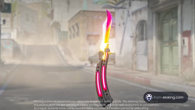 エアブラシデザインのカスタムデザインのバタフライナイフ。