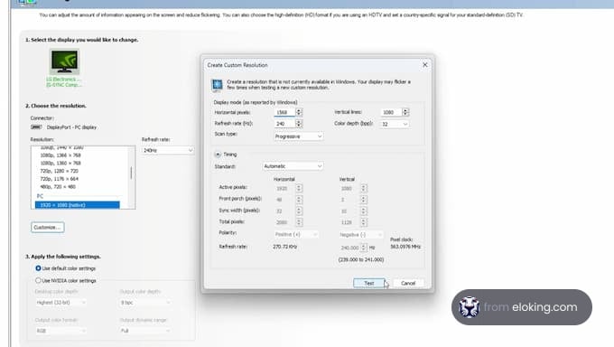 Custom display resolution settings in Windows