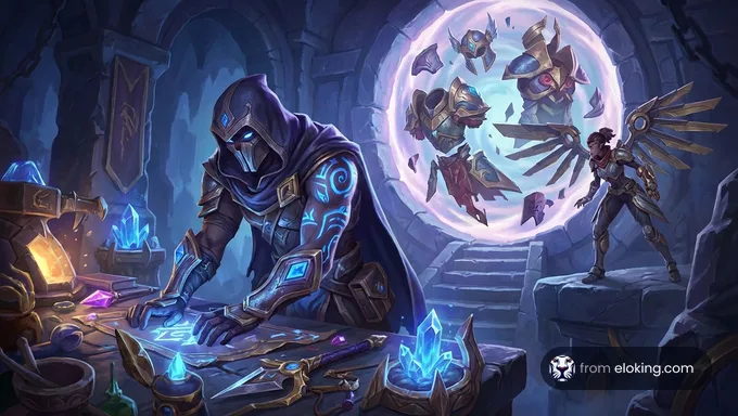 A collage of different custom skins for League of Legends champions, showing creative and unique designs.