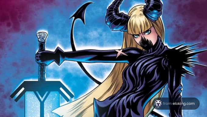 A dark heroine holding a sword