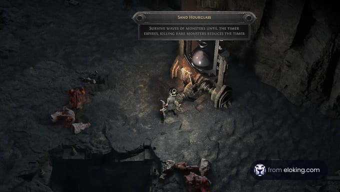 Player navigating a challenging monster survival scenario in Diablo IV.