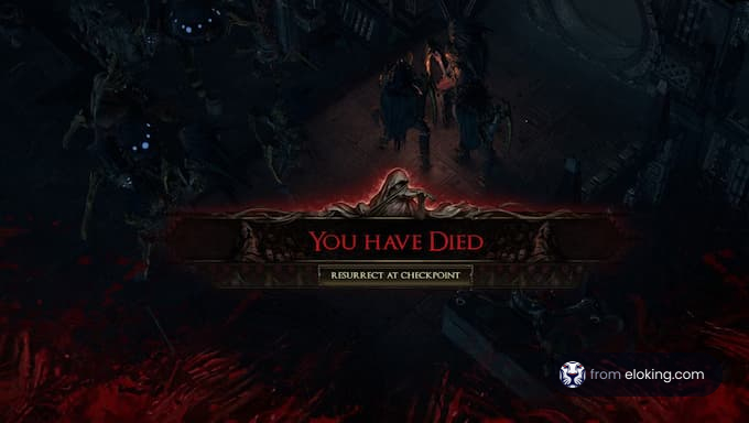 &Eacute;cran de mort du jeu Diablo.