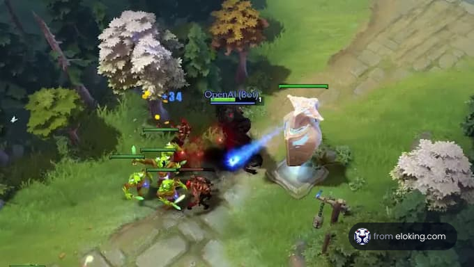 Exciting gameplay action in Dota 2 with characters interacting.