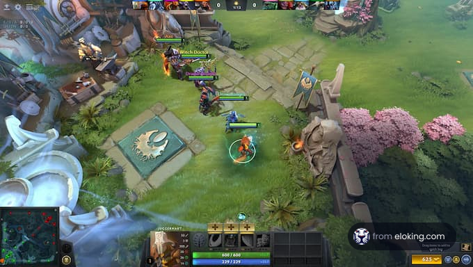 Dota 2 Juggernaut team preparing for battle