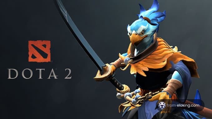 A character from Dota 2 holding a sword