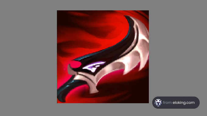 Abstract blade design with vibrant red background