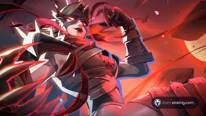 A dynamic anime character in a striking action pose.