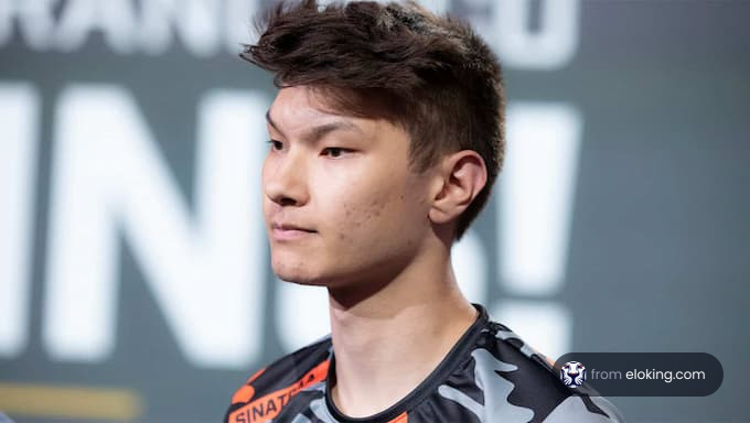 A focused e-sports player during a tournament