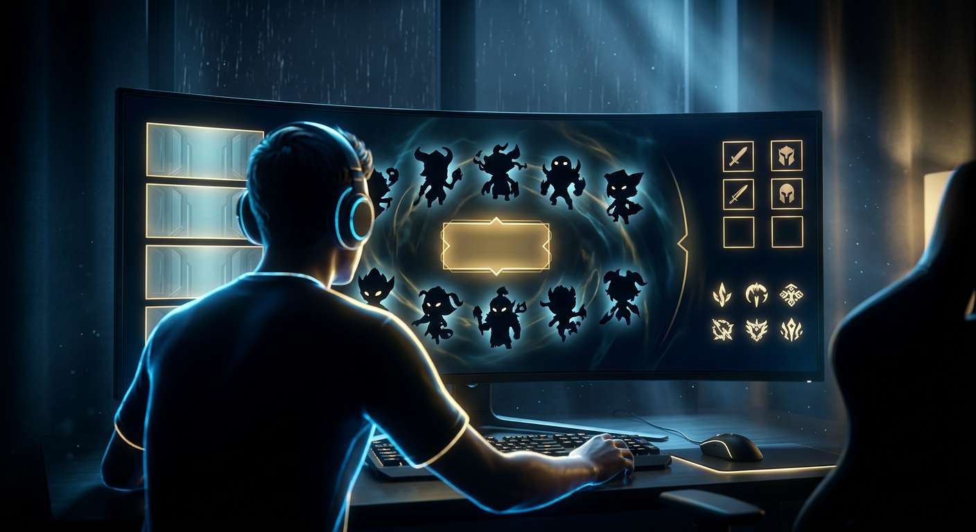 League of Legends champion select with blank scouting panels