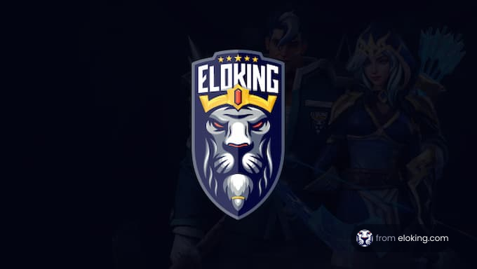 Eloking logo with a stylized lion's face and fantasy characters in the backdrop