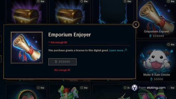 Emporium Enjoyer digital good purchase interface