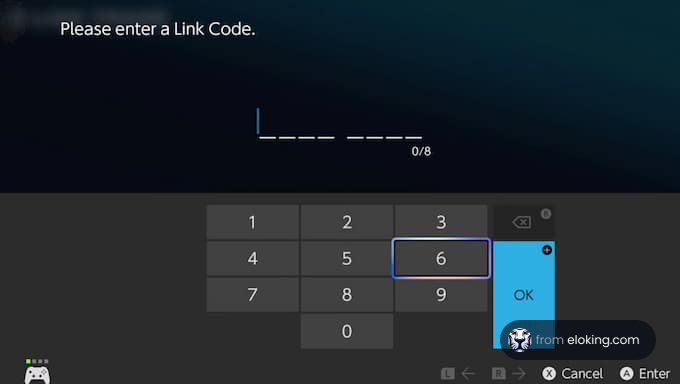 Please enter a Link Code on the screen.