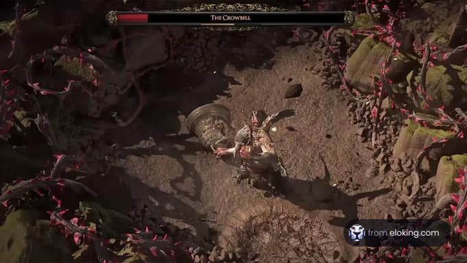 An epic battle scene from the game Crowfall.