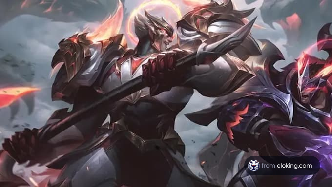 An epic battle between a demon and an angel