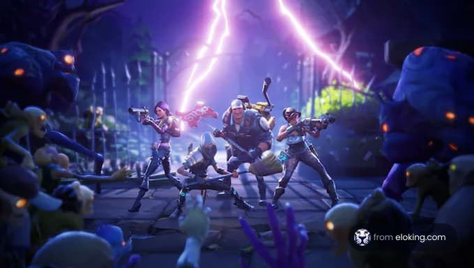Epic battle with heroes in action