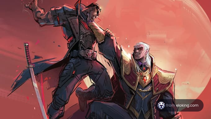 Une bataille &eacute;pique entre un guerrier et un mage.