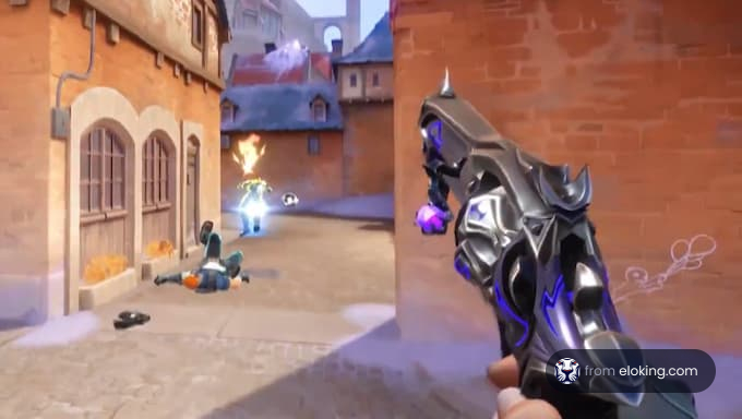 A thrilling scene from a game featuring a character aiming a gun