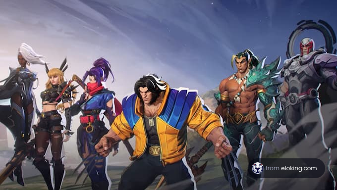 A collection of epic game characters standing together.