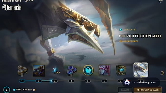 Epische Skin Petricite Cho'Gath aus League of Legends