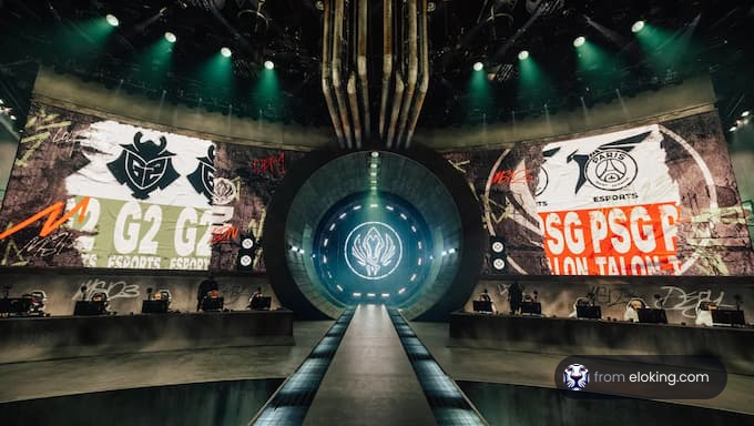 Esports arena featuring G2 and PSG logos
