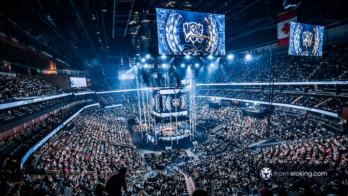 An exhilarating esports event with a full audience