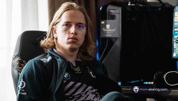 Esports gamer in a studio setting