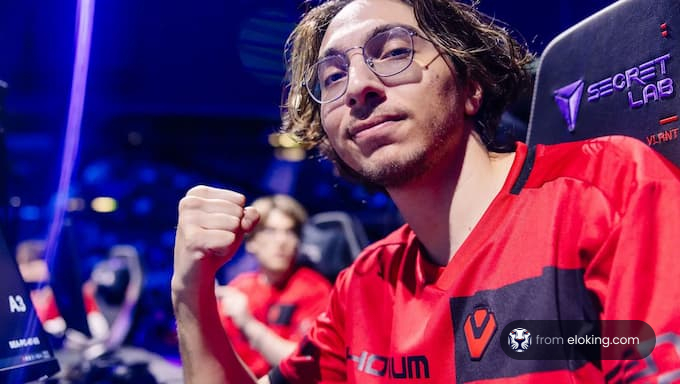 Esports player celebrating at a tournament