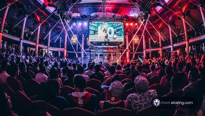 The audience is captivated by an exciting esports event.