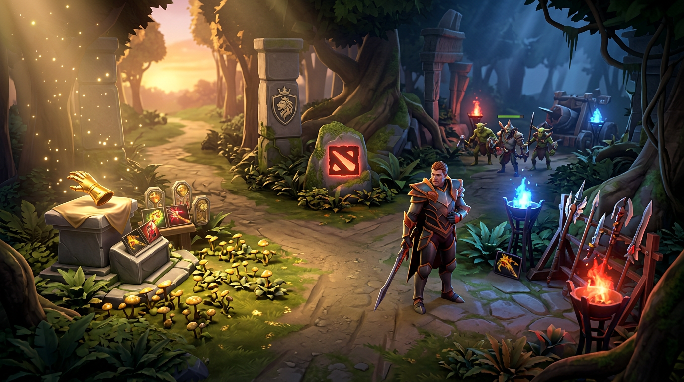 Hero choosing between Hand of Midas and fight-ready gear