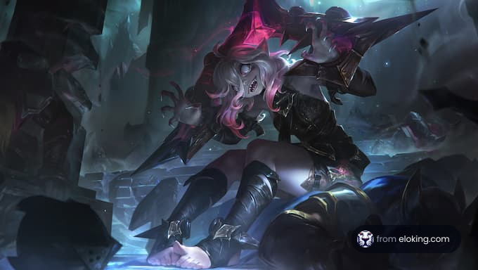 A fantasy character in an action scene