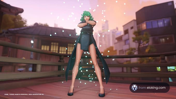 A fun fantasy character performing a dance