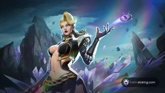 A fantasy character depicting magical powers with crystals