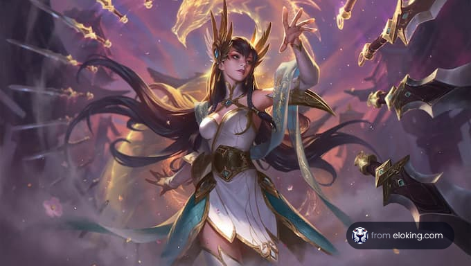 A mystical character displaying magical powers in a fantasy setting.