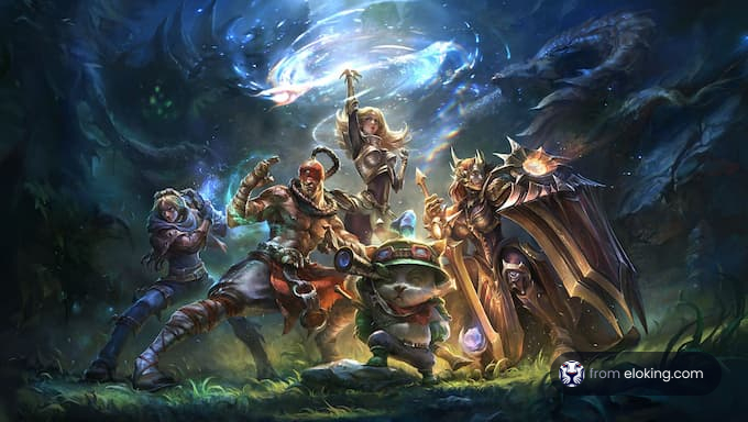 Heroic fantasy game characters ready for battle