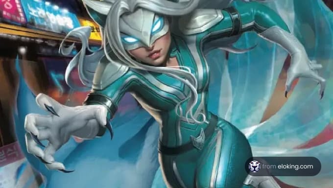 A fantasy hero character in an action pose