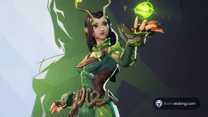 A fantasy character holding a glowing magic orb.