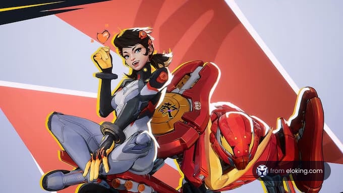 Eine lustige Charakterillustration inspiriert vom Overwatch-Stil