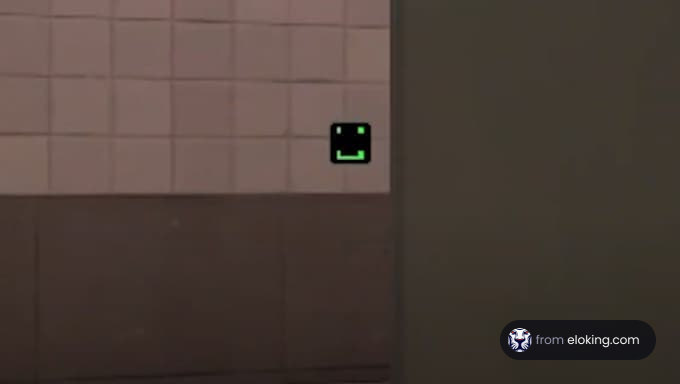 A fun smiley face peeking around a corner