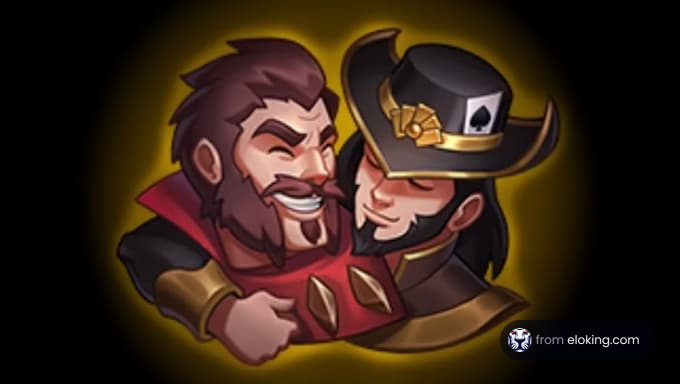 Two characters having fun together.