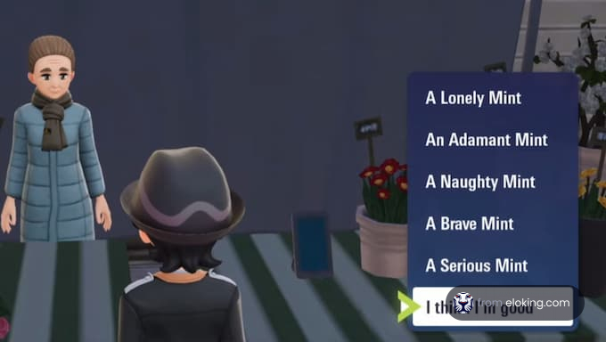 Diferentes tipos de mints disponibles para selección.