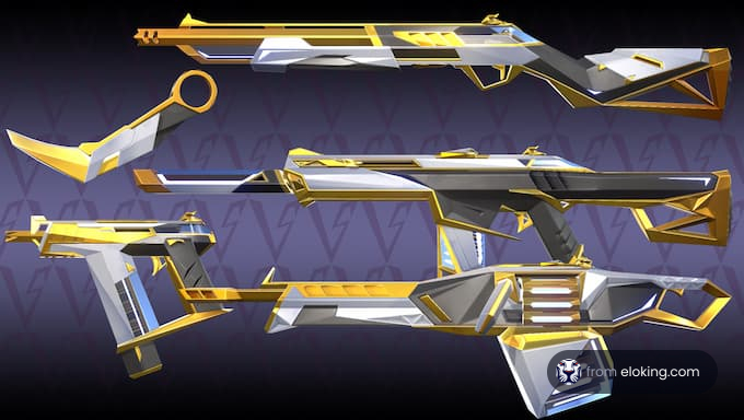 A futuristic golden gun design showcasing sleek lines and modern aesthetics.