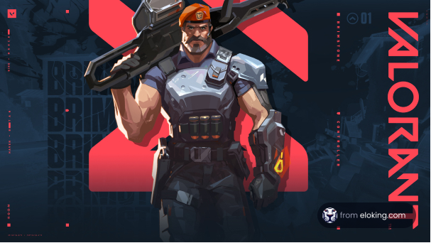 Futuristic soldier with a high-tech weapon in Valorant game artwork