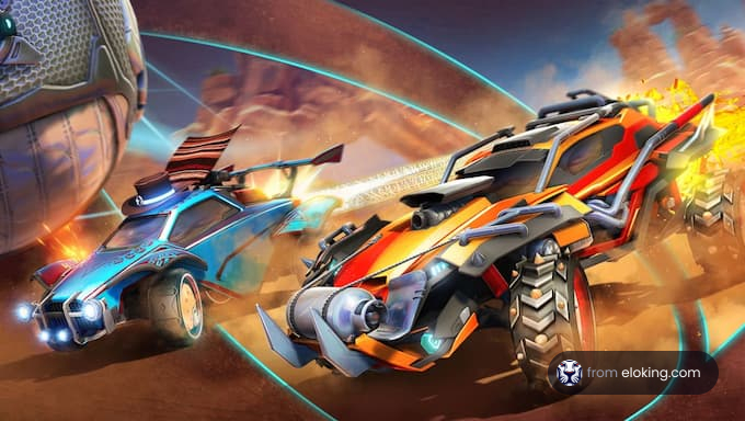 Futuristic sports cars in an action-packed game