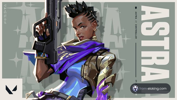 Digital illustration of a futuristic female warrior with a gun